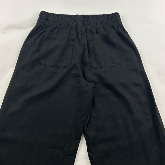 PETITE Old Navy Black Linen Blend Wide Leg Lounge Pant PXS - Picture 7 of 7